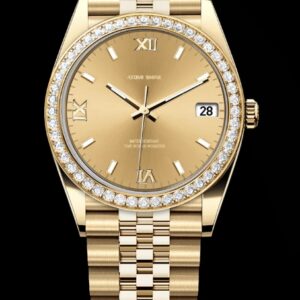 EONDATE鑽石手錶-金色光芒